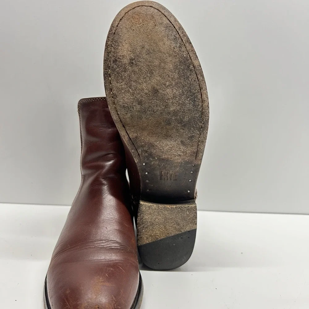 Frye Womens Melissa Chelsea‎ Boot Size 7 B Cognac Leather Pull On Bootie